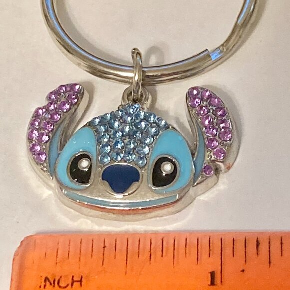 Vintage Disney Rhinestone Stitch Keychain Zipper Pull Purse Bag Charm Aulani - Picture 8 of 10